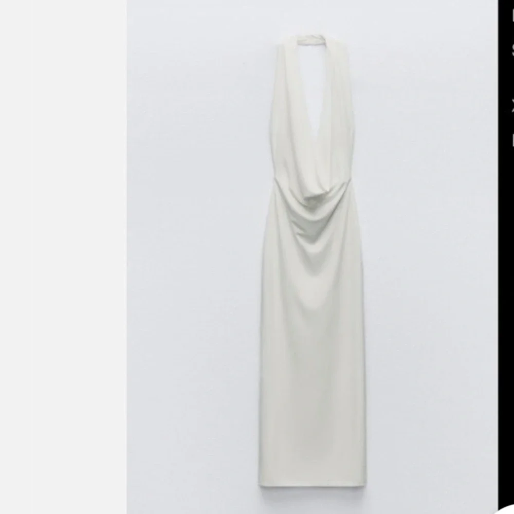 Zara Drapped Halter Dress in White - Picture 8 of 9